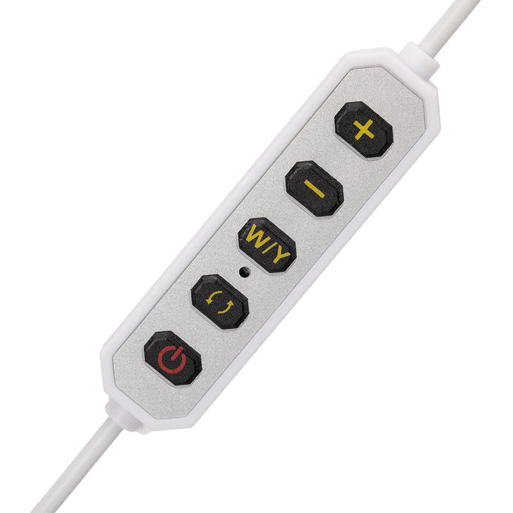 35W LED Arc Shade-Free Desk Beauty Light, White with Rhinestones Large
