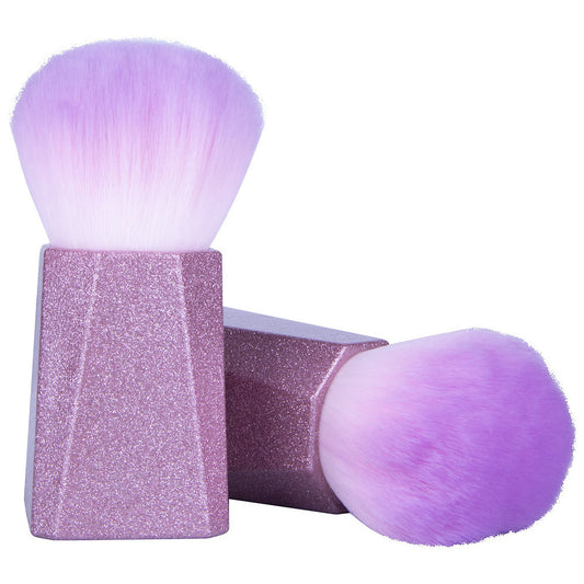 Dust and powder brush with glitter handle
