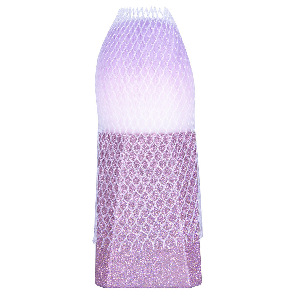 Dust and powder brush with glitter handle