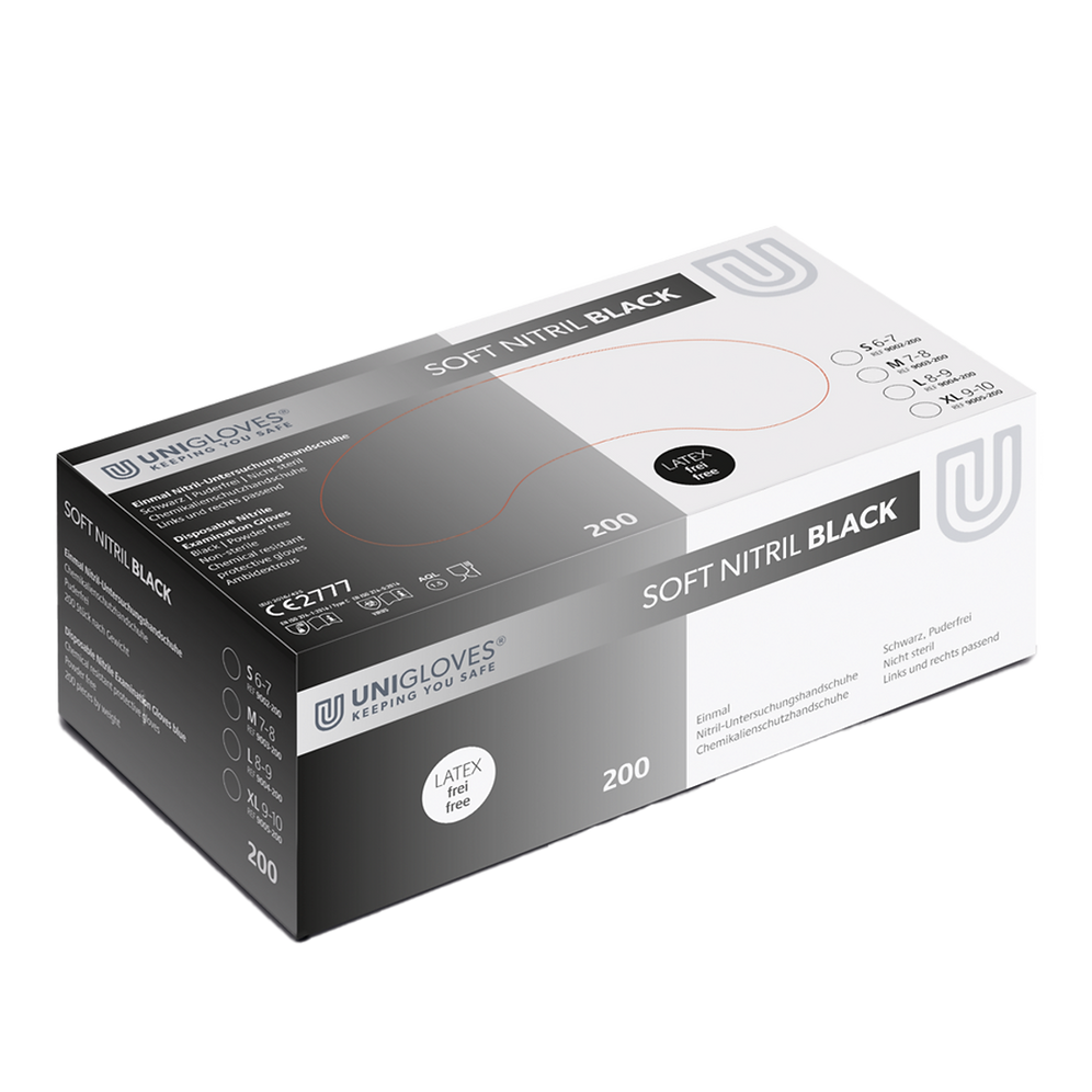 SOFT® NITRIL BLACK Gloves Medium x200