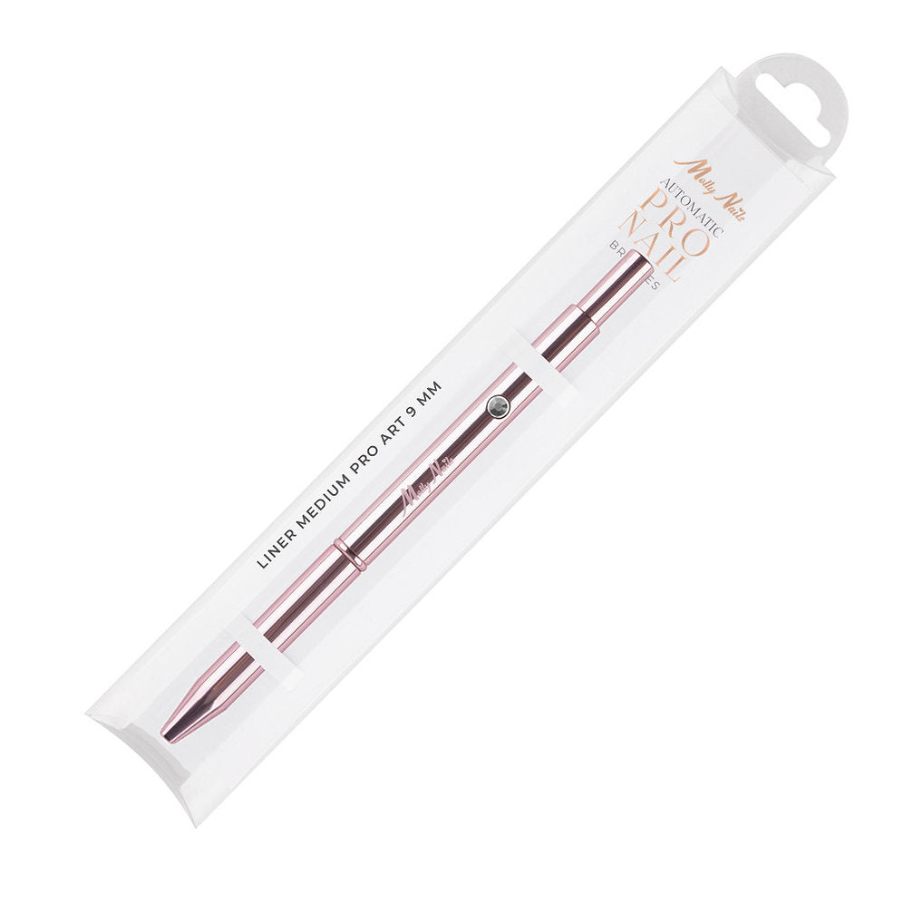 Automatic Liner Medium Pro Art Rose Gold Molly Nails 9mm Brush