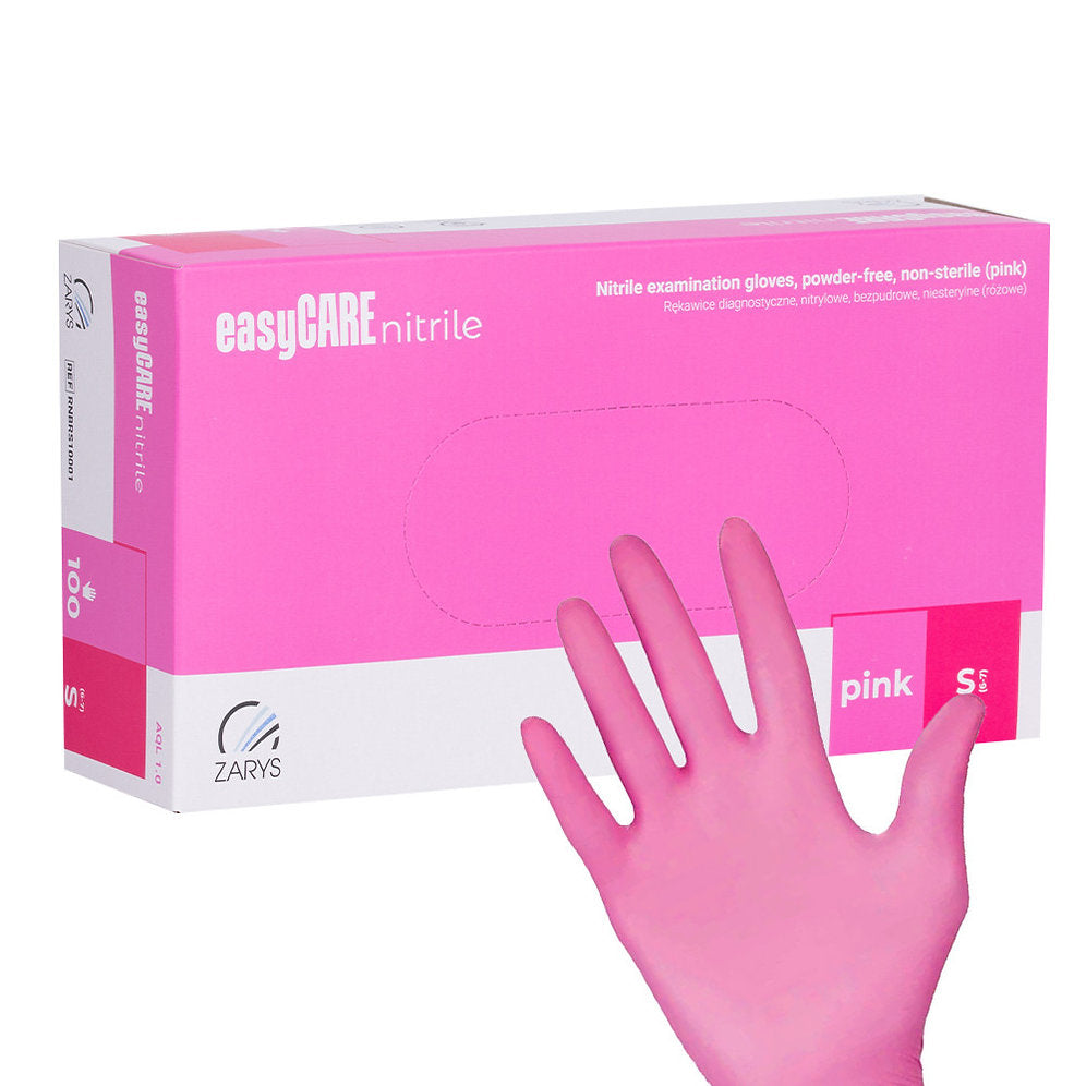 Disposable nitrile protective gloves Easycare nitrile Pink size Small