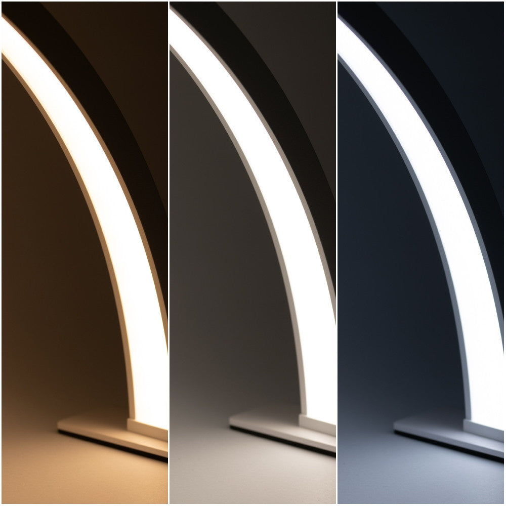 35W LED Arc Shade-Free Desk Beauty Light, White with Rhinestones Large