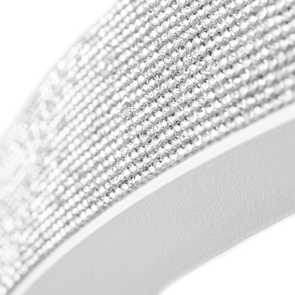 35W LED Arc Shade-Free Desk Beauty Light, White with Rhinestones Large