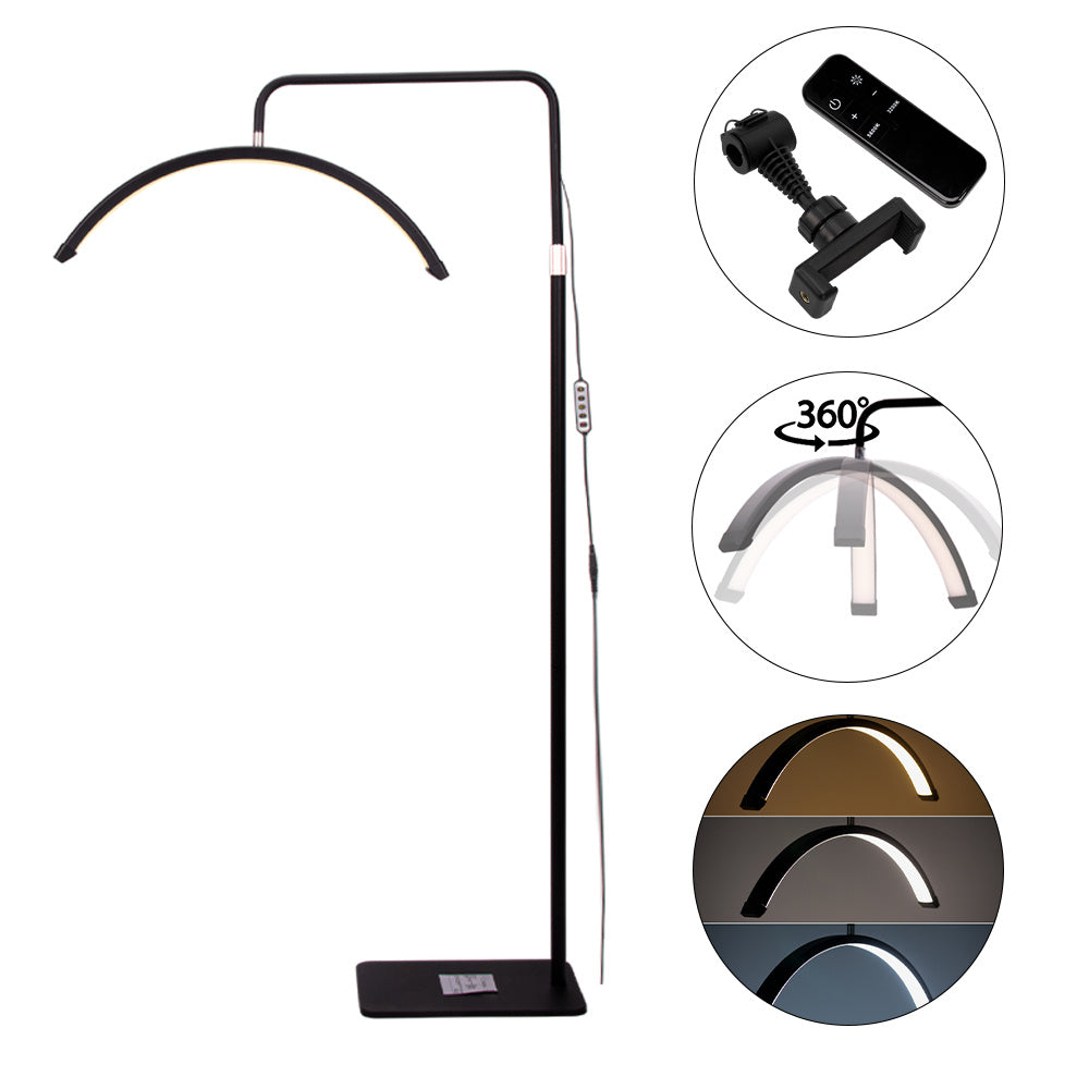 Arc floor lamp 36W LED , shadowless, Moon Light, black