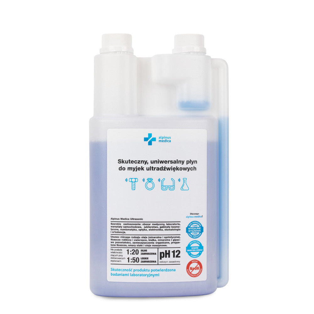 Alpinus Medica Ultrasonic Cleaning Solution for Ultrasonic Cleaners, 1000 ml