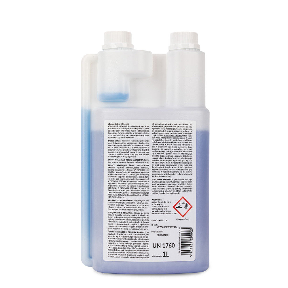 Alpinus Medica Ultrasonic Cleaning Solution for Ultrasonic Cleaners, 1000 ml