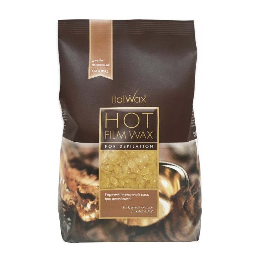 ItalWax Natural Film Wax, a low-temperature hard wax in drops for strip-free hair removal, 500 g