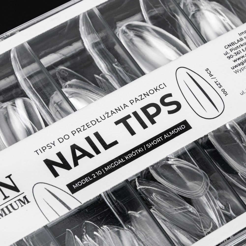 Nail Tips Premium Short Almond tips for quick nail extensions 100 pcs