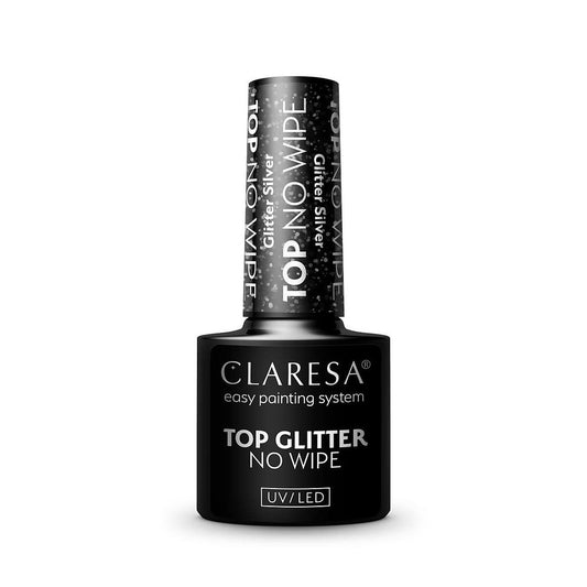 CLARESA TOP NO WIPE 5 ml Glitter Silver