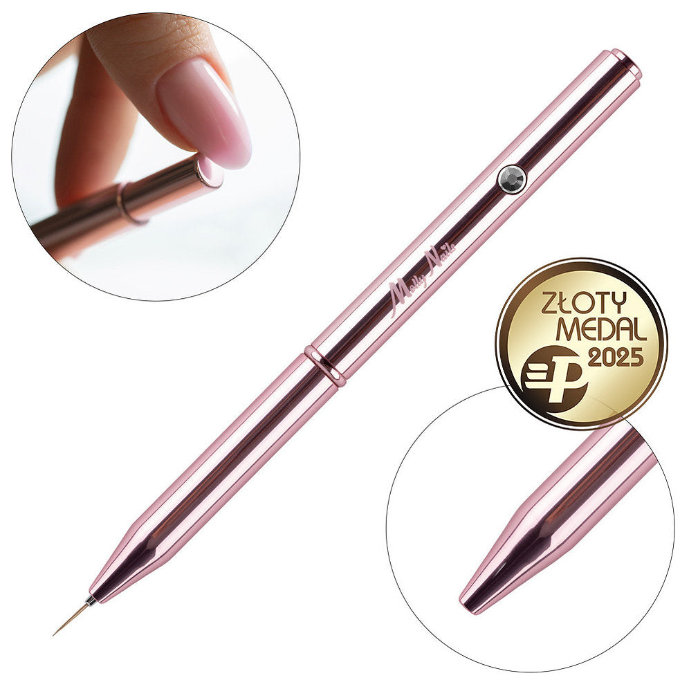 Automatic Liner Medium Pro Art Rose Gold Molly Nails 11mm Brush
