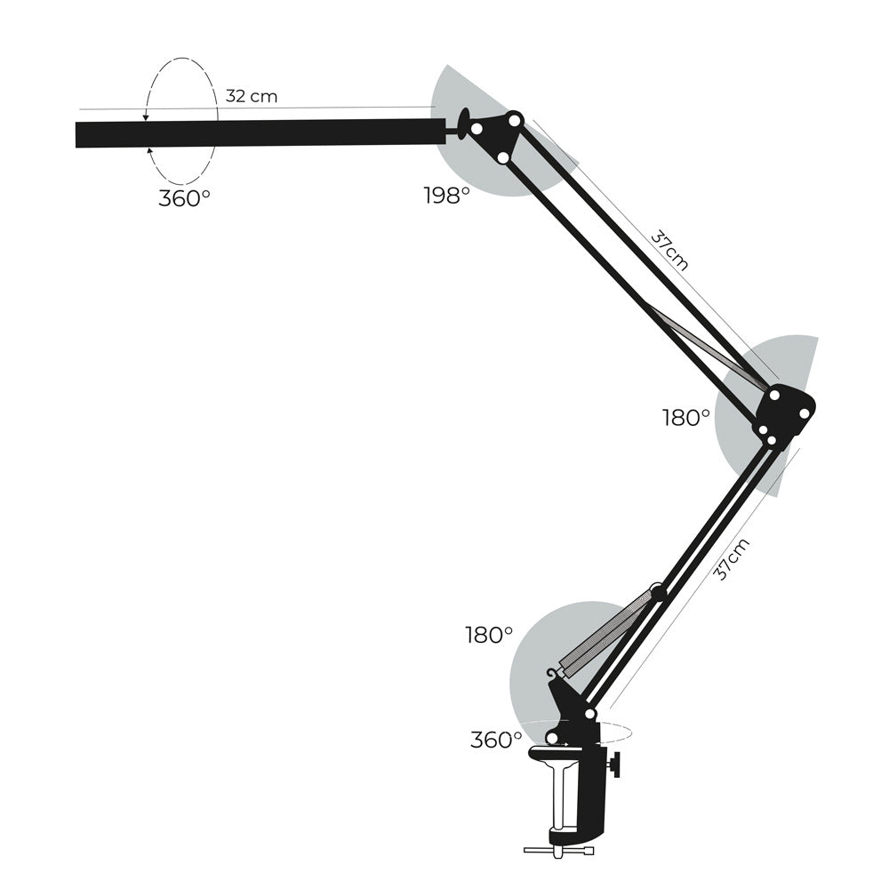 Cosmetic desk lamp for manicure 12W white
