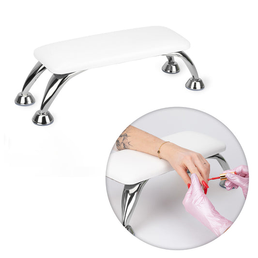 Molly Nails Manicure Stand with Silver Legs, White