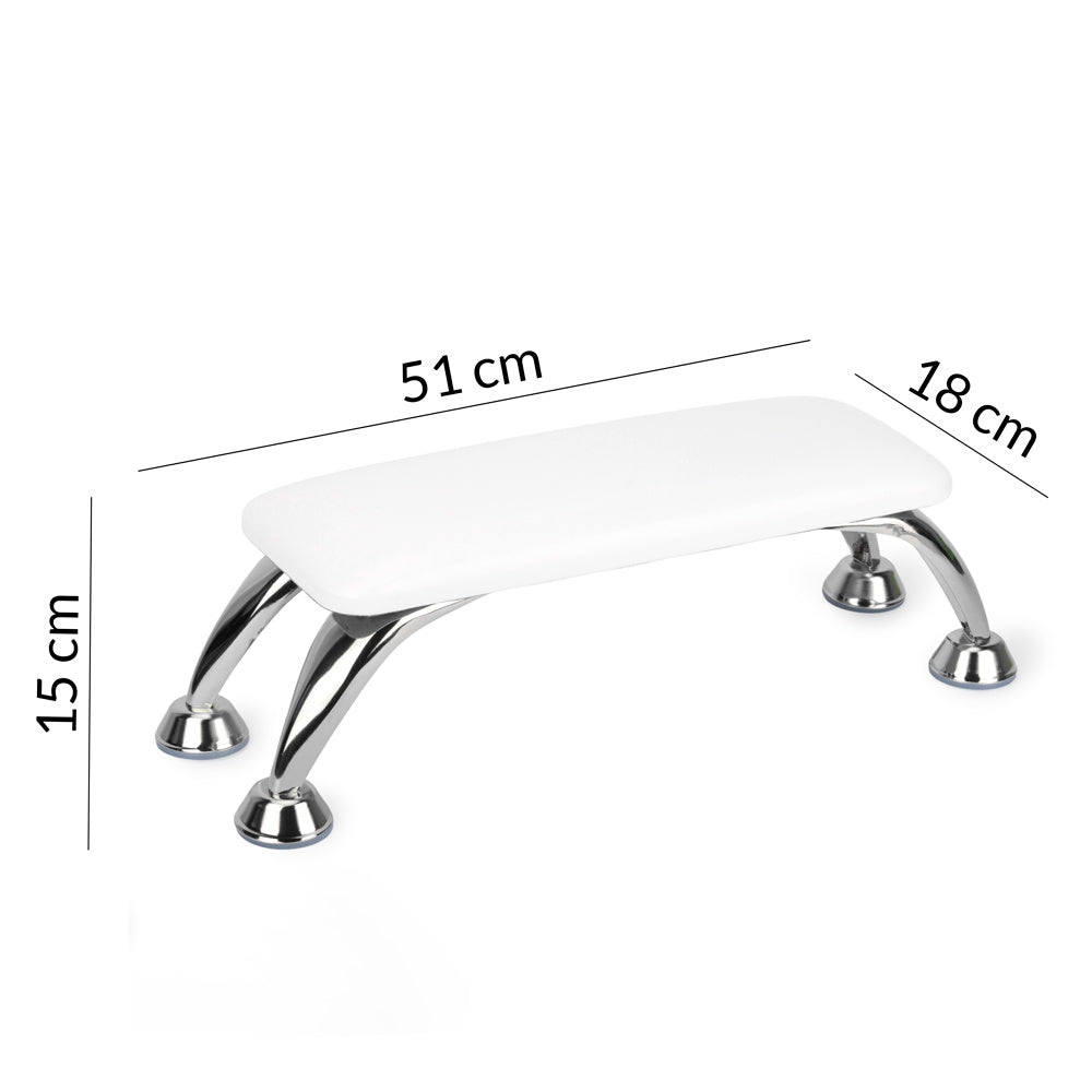 Molly Nails Manicure Stand with Silver Legs, White