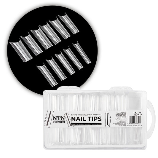 Nail Tips Premium square tunnel tips for quick nail extensions 100 pcs