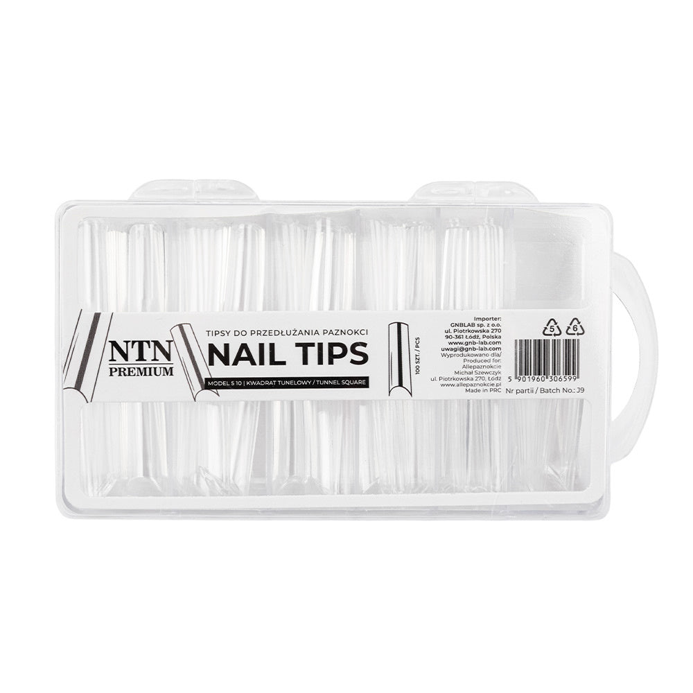 Nail Tips Premium square tunnel tips for quick nail extensions 100 pcs
