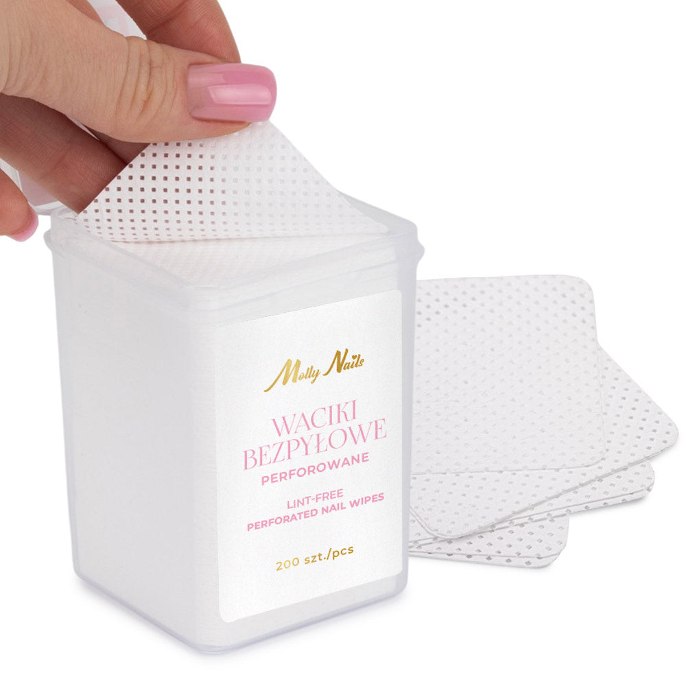 Molly Nails perforated dust-free nail pads white 5x5 cm 200 pcs