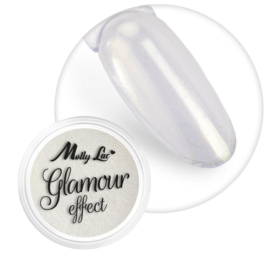 Glamour Effect Gold Nail Powder (Bride White)